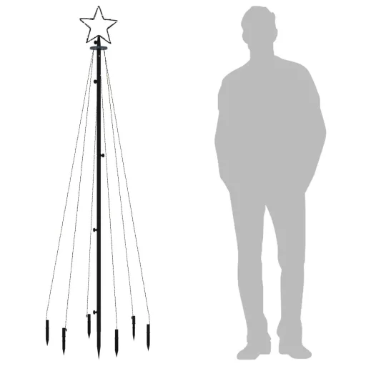 Hideg fehér fényű karácsonyfa tüskével 108 LED-del 180 cm