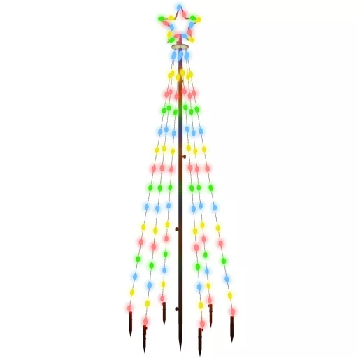 Színes fényű karácsonyfa tüskével 108 LED-del 180 cm