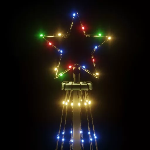 Színes fényű karácsonyfa tüskével 108 LED-del 180 cm
