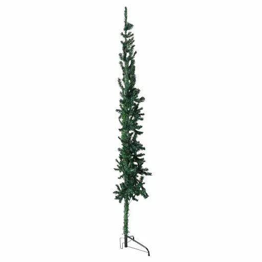 Zöld vékony fél műkarácsonyfa állvánnyal 180 cm