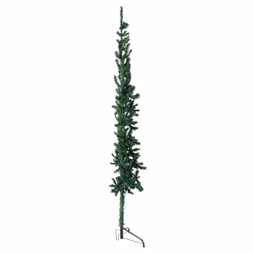 Zöld vékony fél műkarácsonyfa állvánnyal 210 cm
