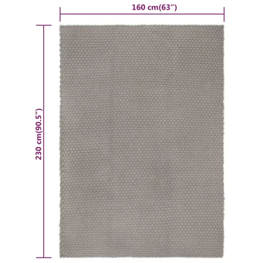 Négyszögletes szürke pamut szőnyeg 160x230 cm