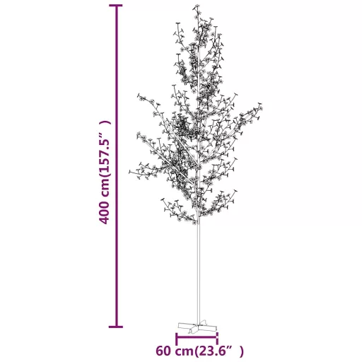LED-es cseresznyevirágfa 672 meleg fehér LED-del 400 cm