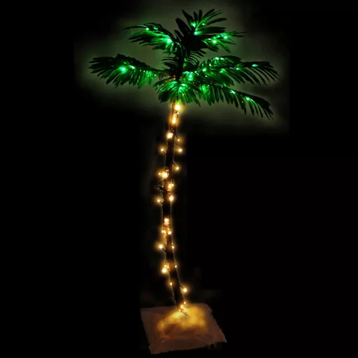 LED-es pálmafa 72 meleg fehér LED-del 120 cm