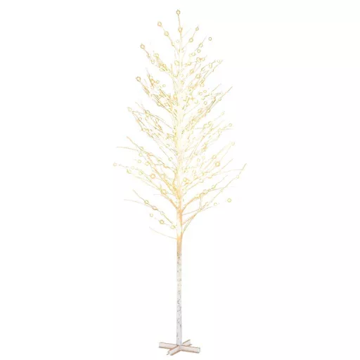 Fehér LED-es nyírfa 672 meleg fehér LED-del 400 cm