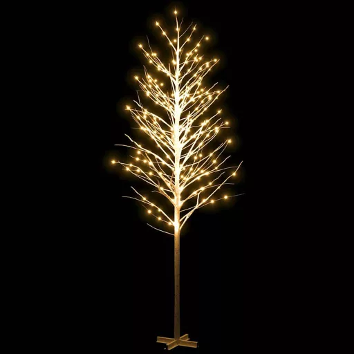Fehér LED-es nyírfa 672 meleg fehér LED-del 400 cm