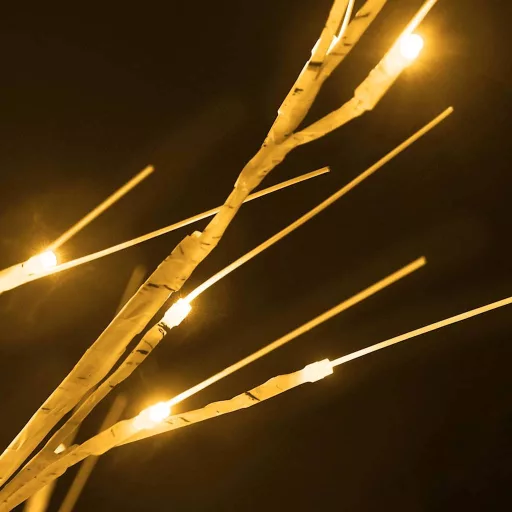Fehér LED-es nyírfa 672 meleg fehér LED-del 400 cm