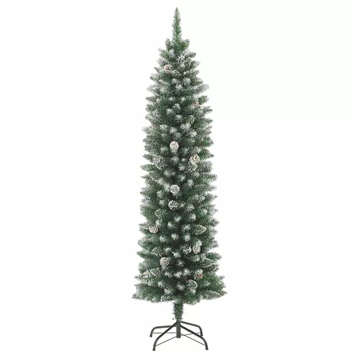 Vékony PVC műkarácsonyfa állvánnyal 180 cm