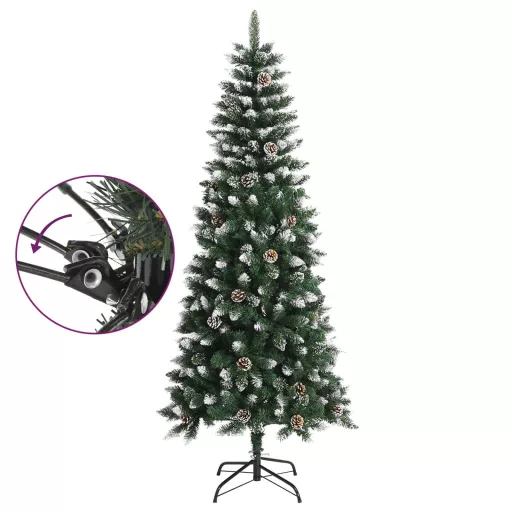 Zöld PVC műkarácsonyfa állvánnyal 180 cm