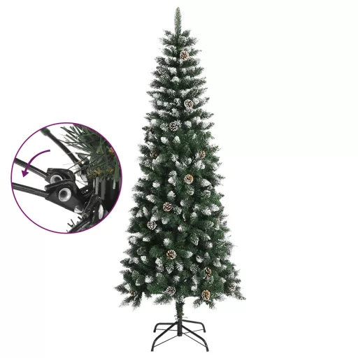 Zöld PVC műkarácsonyfa állvánnyal 240 cm