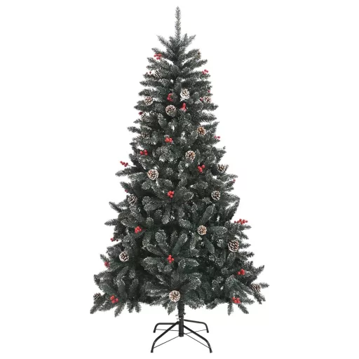 Zöld PVC műkarácsonyfa állvánnyal 180 cm