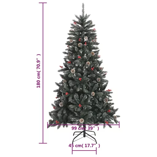 Zöld PVC műkarácsonyfa állvánnyal 180 cm