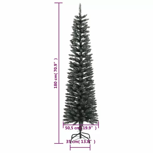 Zöld PVC vékony műkarácsonyfa állvánnyal 180 cm