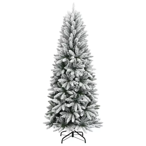 PVC és polietilén műkarácsonyfa pelyhes hóval 240 cm