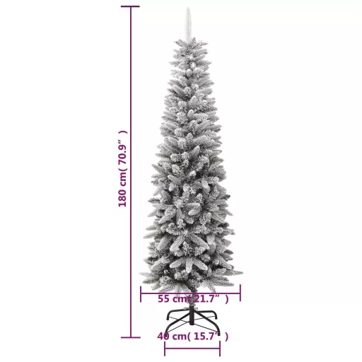 PVC és polietilén műkarácsonyfa pelyhes hóval 180 cm