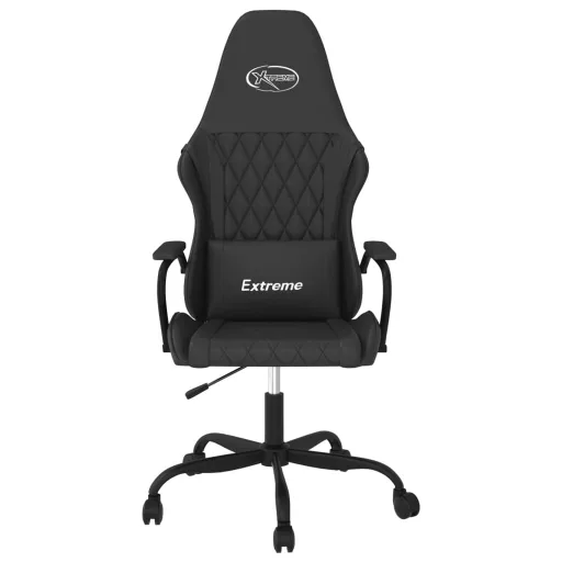 Fekete műbőr masszázs gamer-szék