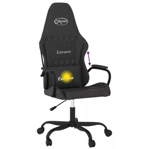 Fekete műbőr masszázs gamer-szék