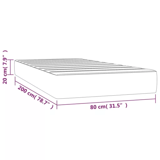 Fekete szövet zsebrugós ágymatrac közepes keménységű 80 x 200 x 20 cm