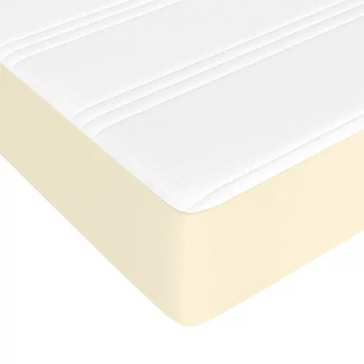 Krémszínű műbőr zsebrugós ágymatrac közepes keménységű 90x200x20 cm