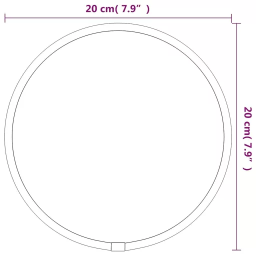 Ezüstszínű falitükör Ø 20 cm Kerek