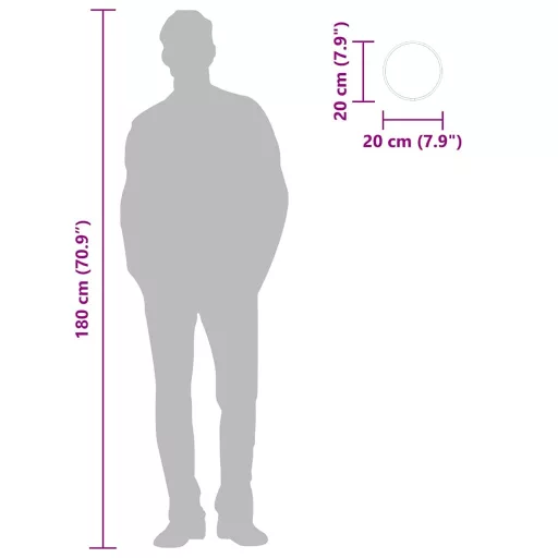 Ezüstszínű falitükör Ø 20 cm Kerek
