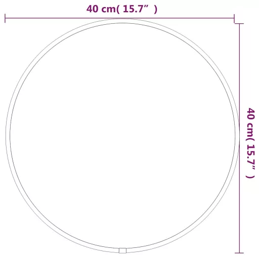Fekete falitükör Ø 40 cm Kerek