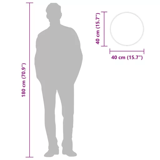 Fekete falitükör Ø 40 cm Kerek
