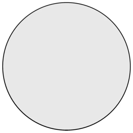 Fekete falitükör Ø 60 cm Kerek