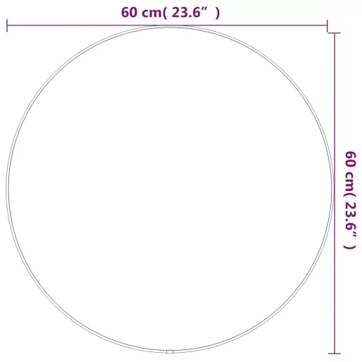 Fekete falitükör Ø 60 cm Kerek