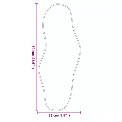 Fekete falitükör 60x25 cm