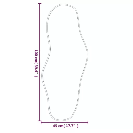 Fekete falitükör 100x45 cm