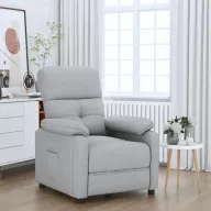 Világosszürke szövet dönthető fotel