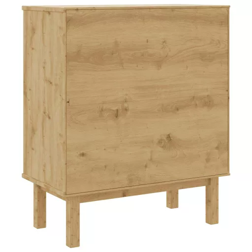 OTTA barna-fehér tömör fenyőfa fiókos szekrény 76,5x39,5x90 cm