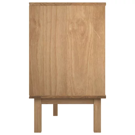 OTTA barna-fehér tömör fenyőfa éjjeliszekrény 111x43x73,5 cm