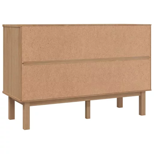 OTTA barna-fehér tömör fenyőfa éjjeliszekrény 111x43x73,5 cm