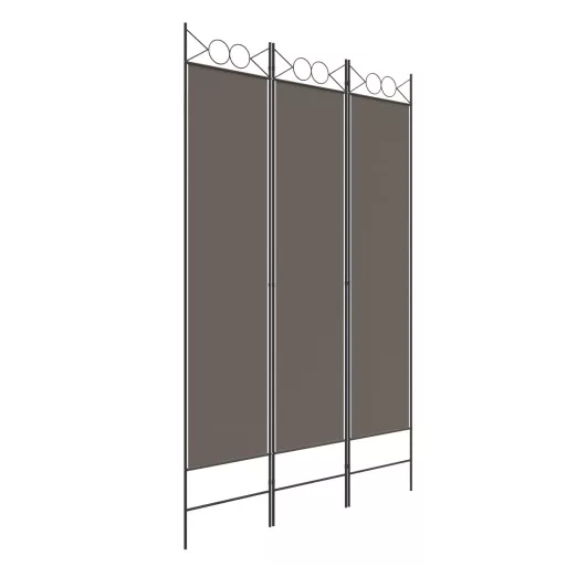 3 paneles antracitszürke szövet térelválasztó 120x200 cm