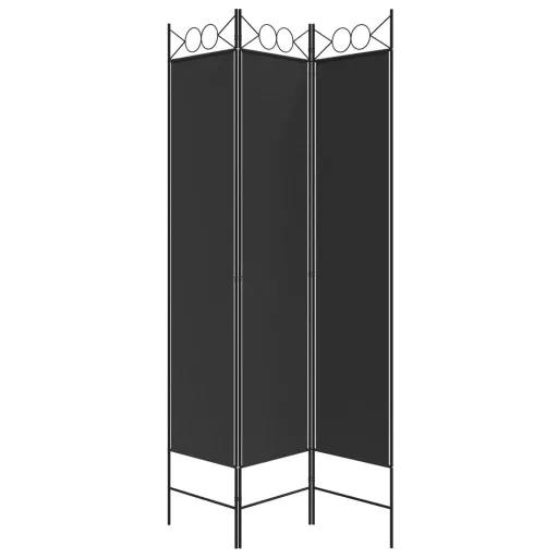 3-paneles fekete szövet térelválasztó 120 x 200 cm