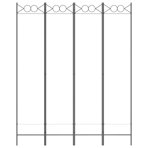 4 paneles fehér szövet térelválasztó 160x200 cm
