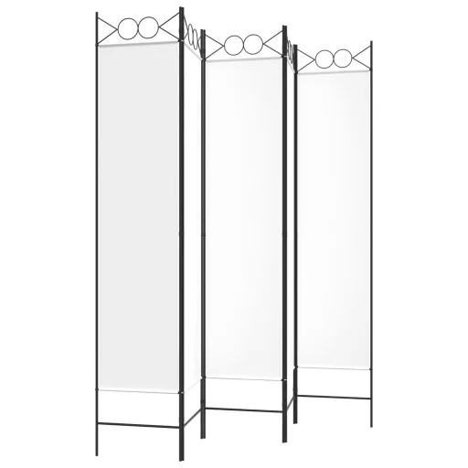 Fehér 5 paneles paraván 200x200 cm szövet