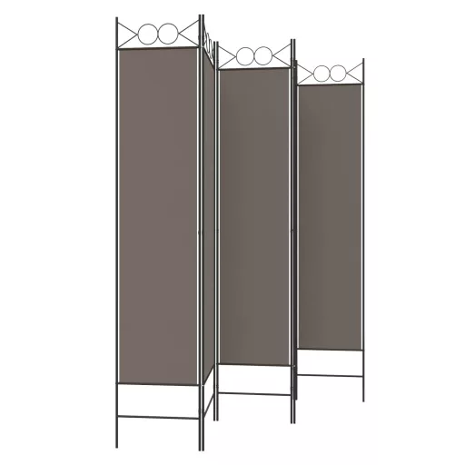 5 paneles antracitszürke szövet térelválasztó 200x200 cm