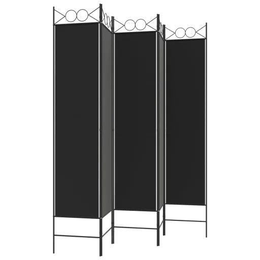 5 paneles fekete szövet térelválasztó 200x200 cm