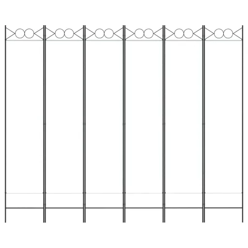 6-paneles fehér szövet térelválasztó 240 x 200 cm