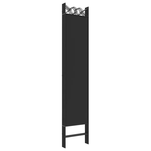 6-paneles fekete szövet térelválasztó 240 x 200 cm