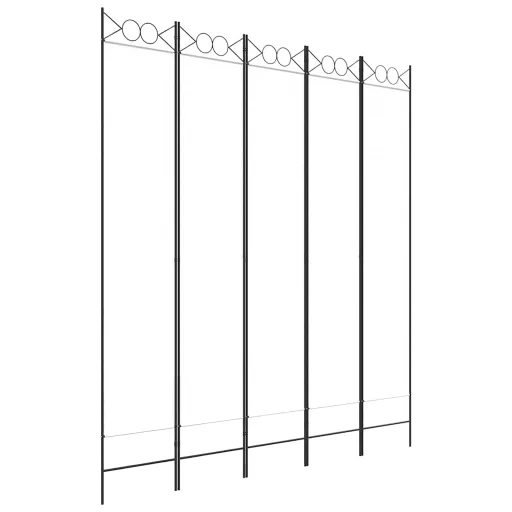 Fehér 5 paneles paraván 200x220 cm szövet
