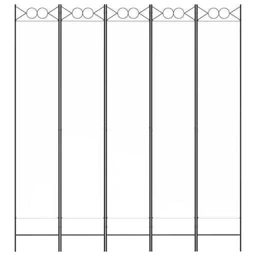 Fehér 5 paneles paraván 200x220 cm szövet