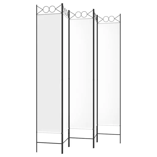Fehér 5 paneles paraván 200x220 cm szövet