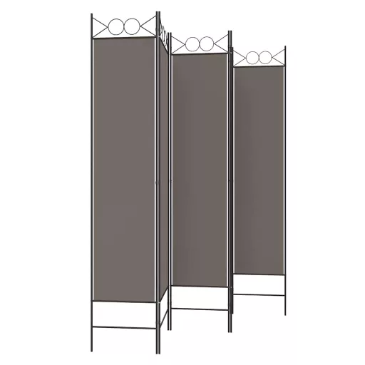5 paneles antracitszürke szövet térelválasztó 200x220 cm
