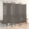 6 paneles antracitszürke szövet térelválasztó 240 x 220 cm