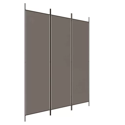 3 paneles antracitszürke szövet térelválasztó 150 x 200 cm