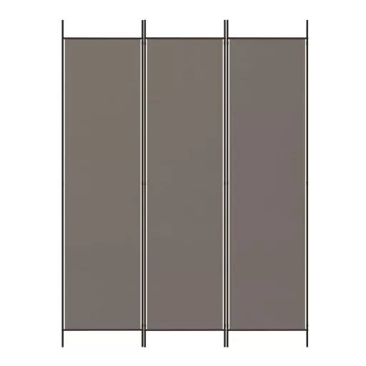 3 paneles antracitszürke szövet térelválasztó 150 x 200 cm
